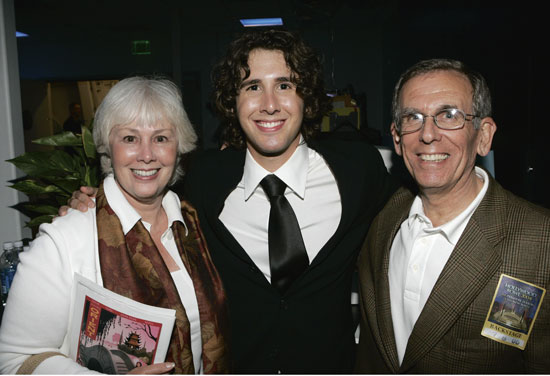 Josh Groban celebrating Stephen Sondheim's 75th birthday at the Hollywood Bowl with his parents