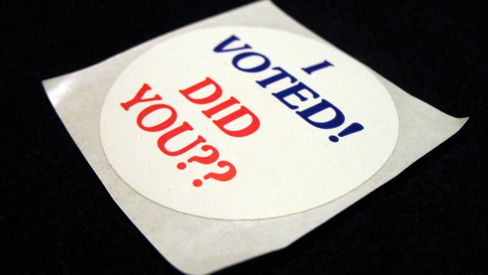 A voting sticker says "I voted! Did you??"