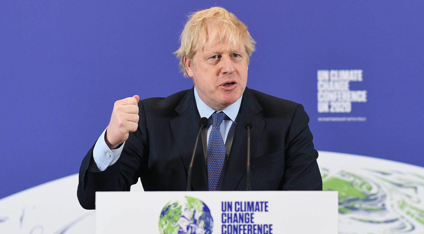 Boris Johnson at the launch of COP26. Image: Andrew Parsons / No10 Downing Street