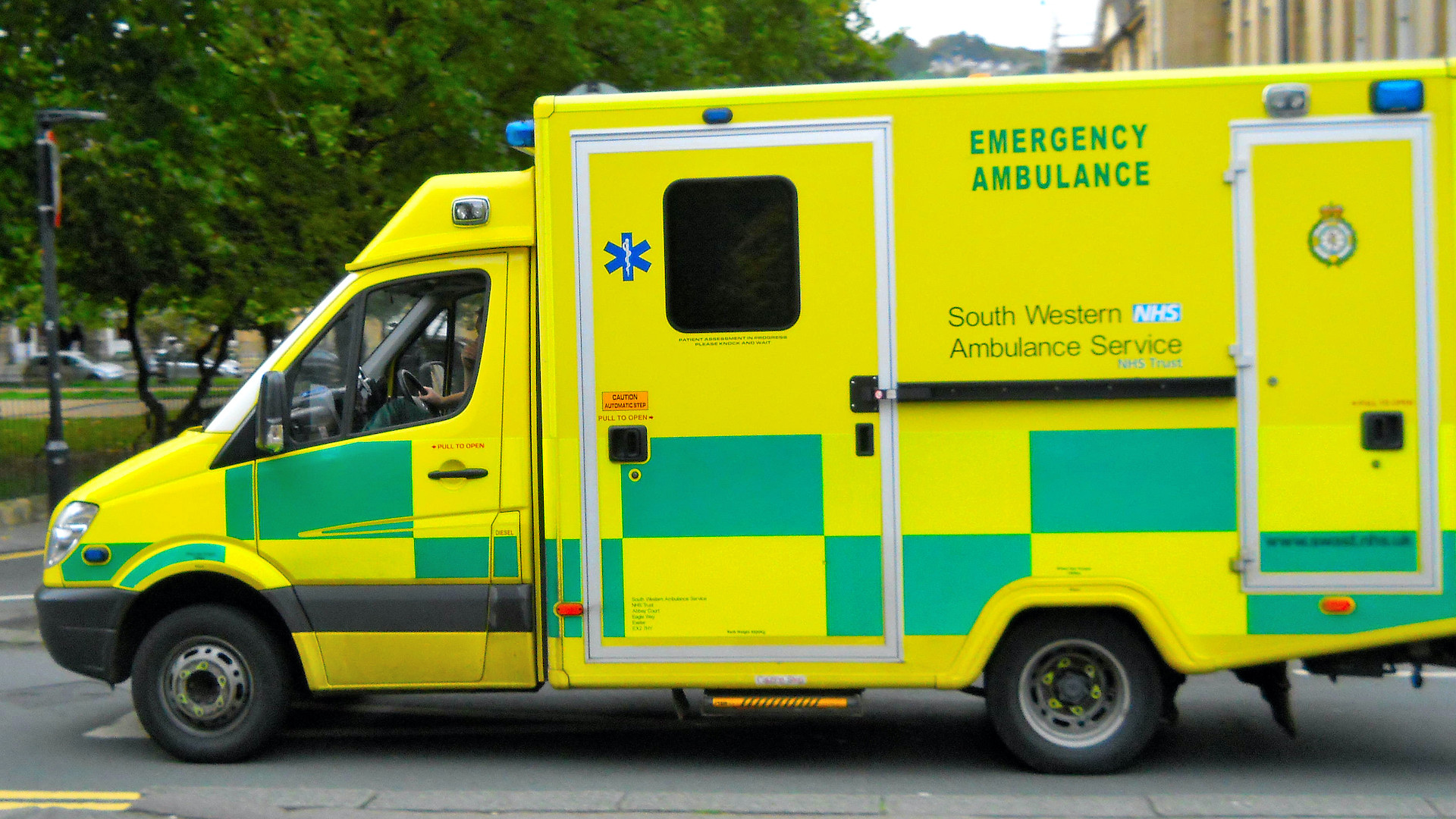 A South Western ambulance by the side of the road