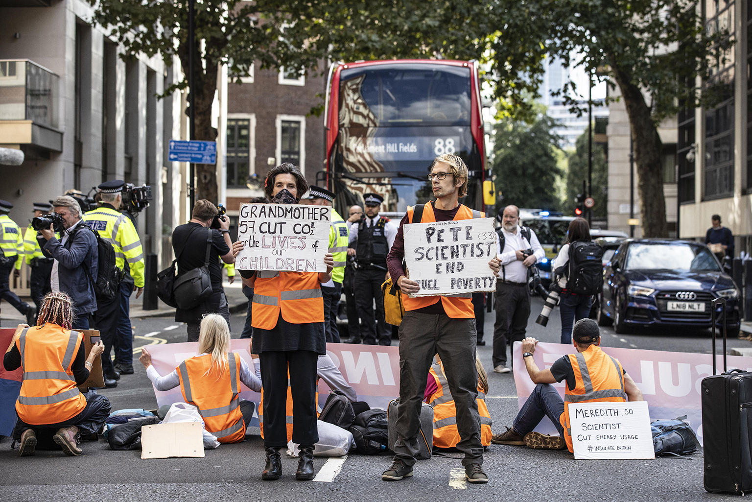 Insulate Britain protest outside the Home Office. Image: Jeff Gilbert/Shutterstock