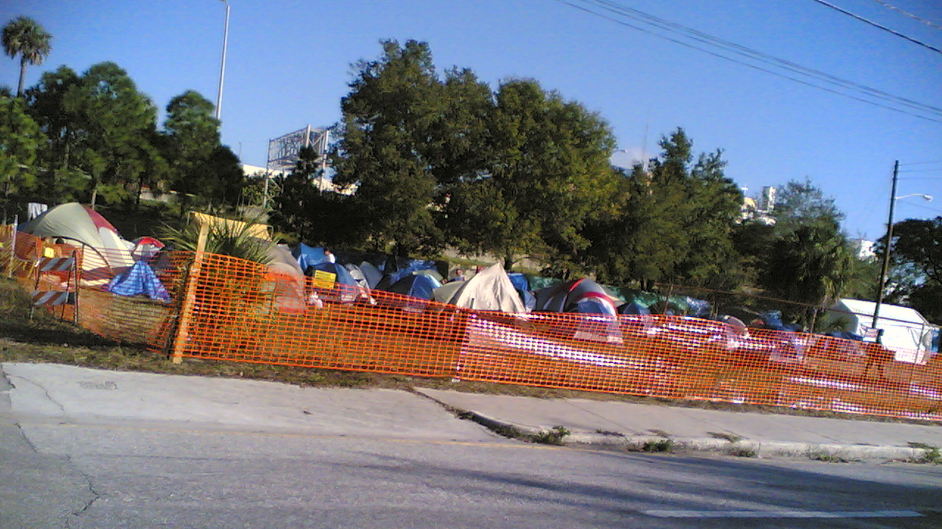 "Camp homeless" in the US