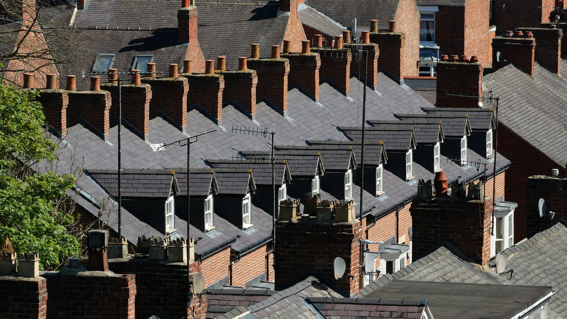 A row of terraced houses, UK