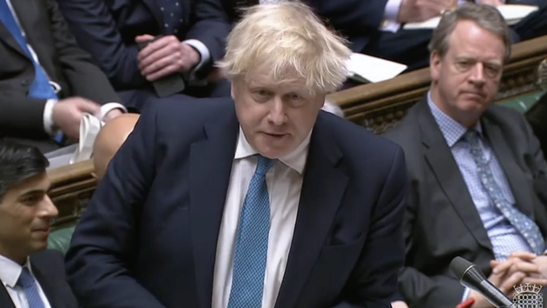 Boris Johnson in parliament for prime minister's questions on Wednesday February 23