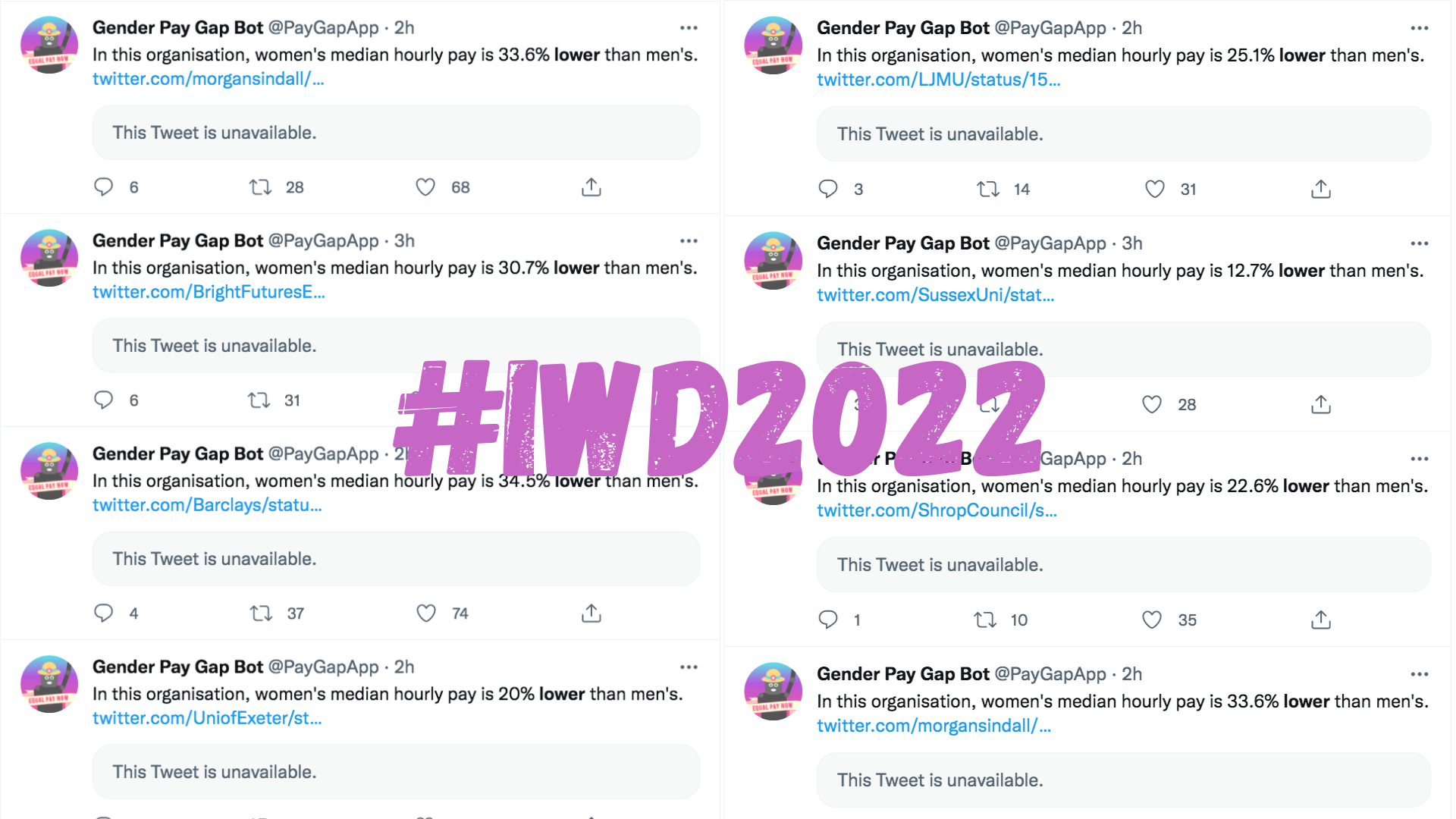 International Women's Day 2022 on twitter saw companies delete their celebratory tweets