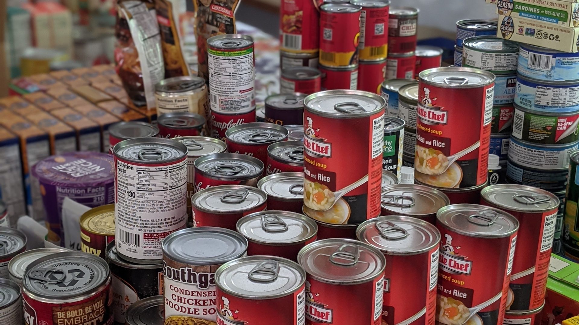 image of cans/ food poverty