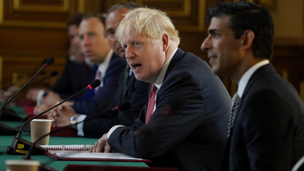 Boris Johnson at a Cabinet meeting