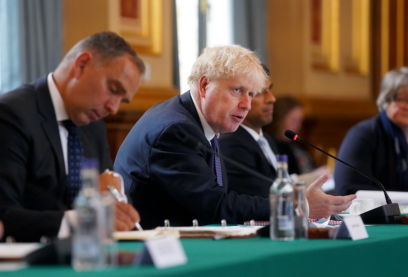 Boris Johnson at a Cabinet meeting