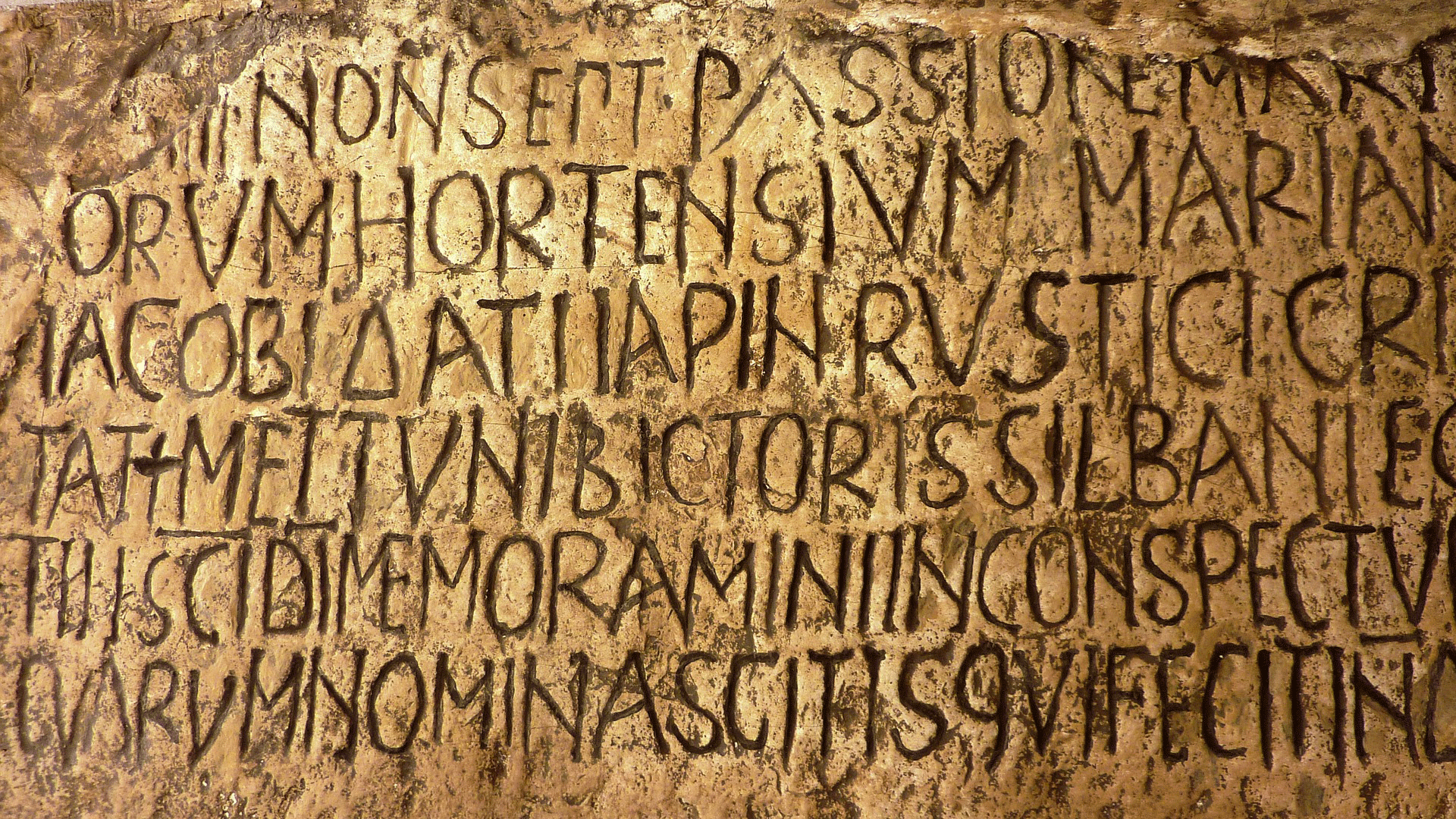 Latin inscription on a wall at the Vatican