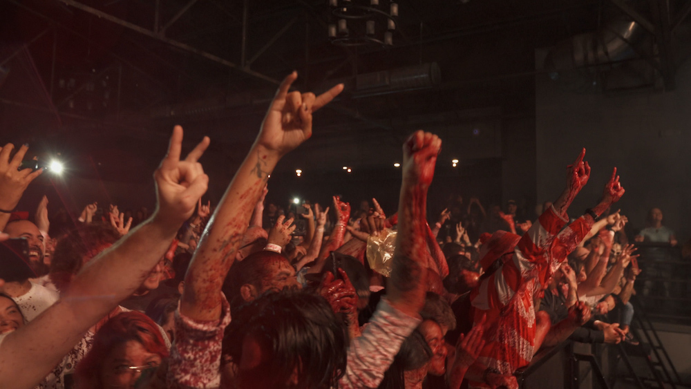 Gwar audience covered in blood