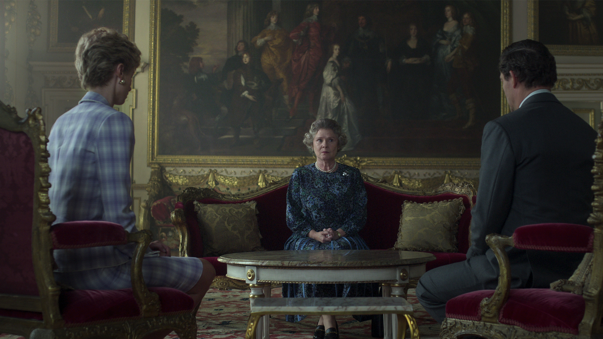 Imelda Staunton plays Queen Elizabeth II in The Crown, Season Five. 