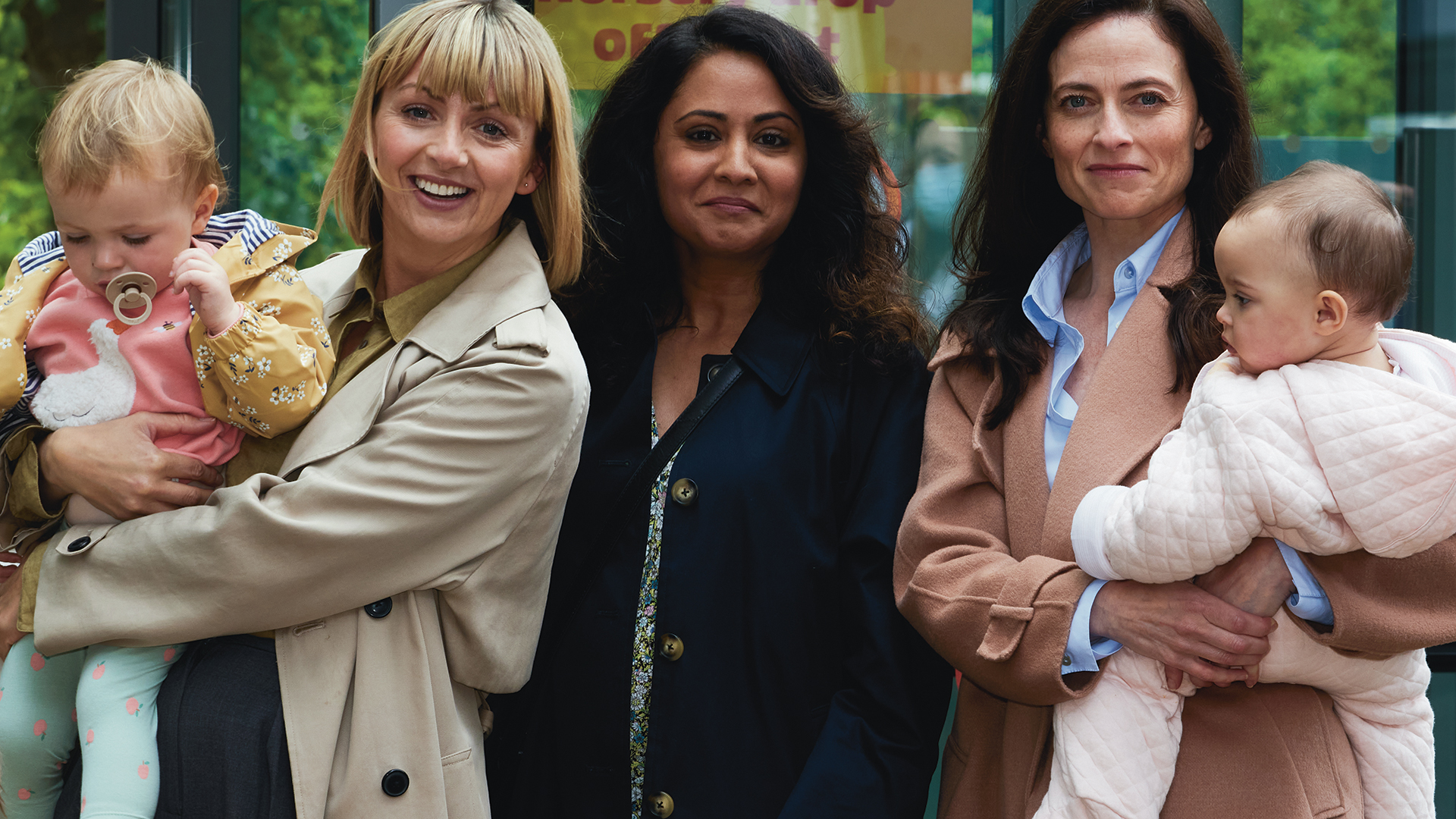 Lisa McGrillis, Parminder Nagra and Lara Pulver in Maternal on ITV