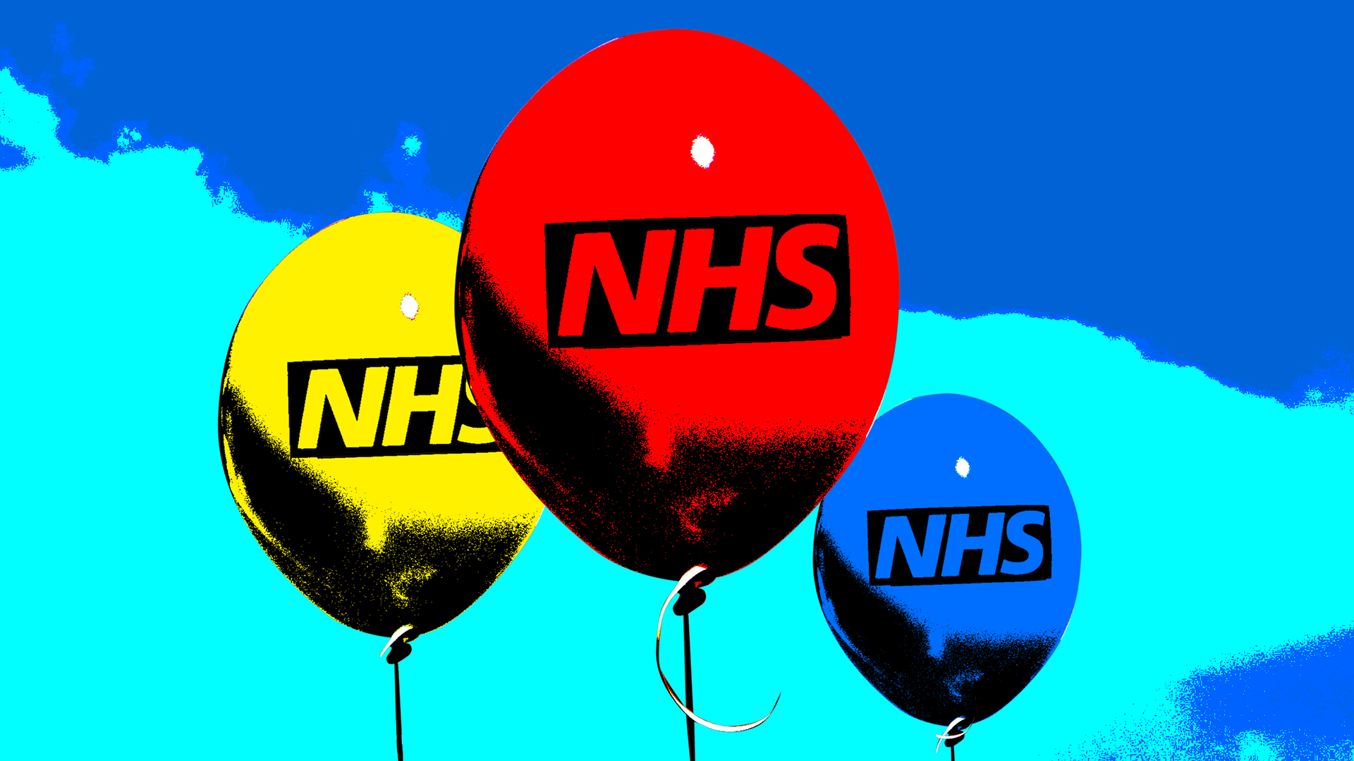 Coloured balloons with NHS written on them