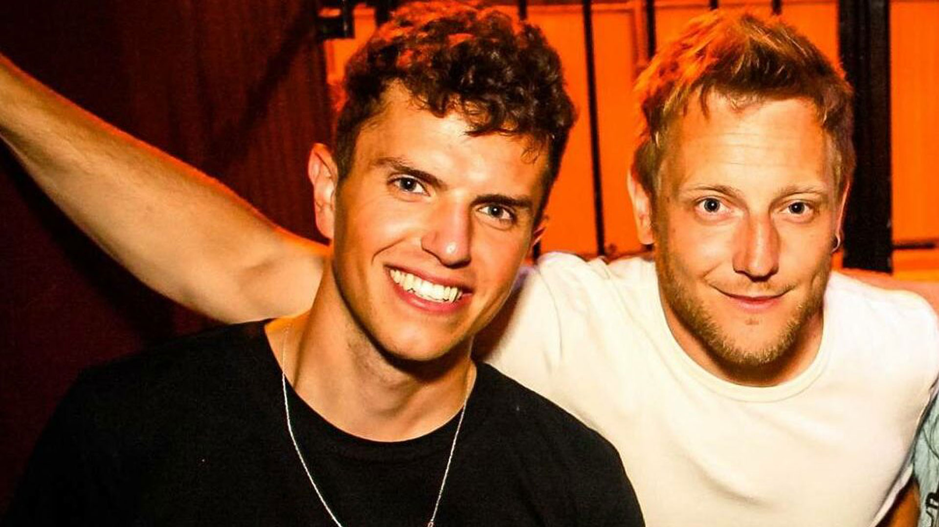 Damian Kerlin with his boyfriend Andrew who he met while out at gay bar Pulse