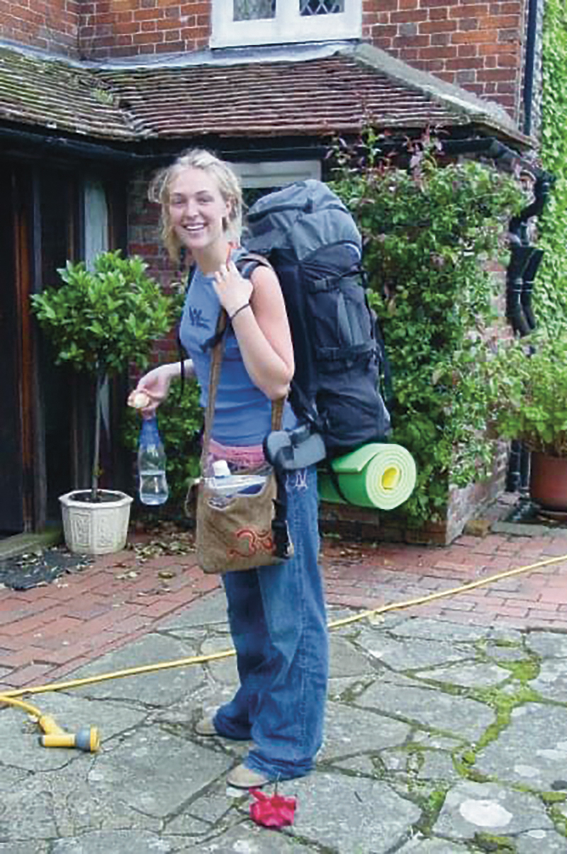 In 2003, preparing to go backpacking in India