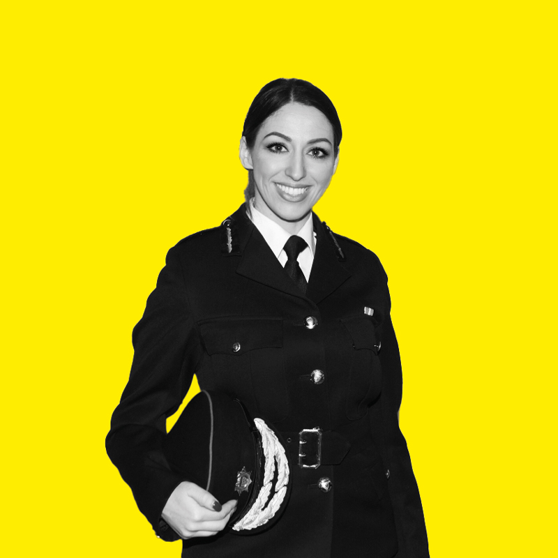 Sabrina in her firefighter uniform