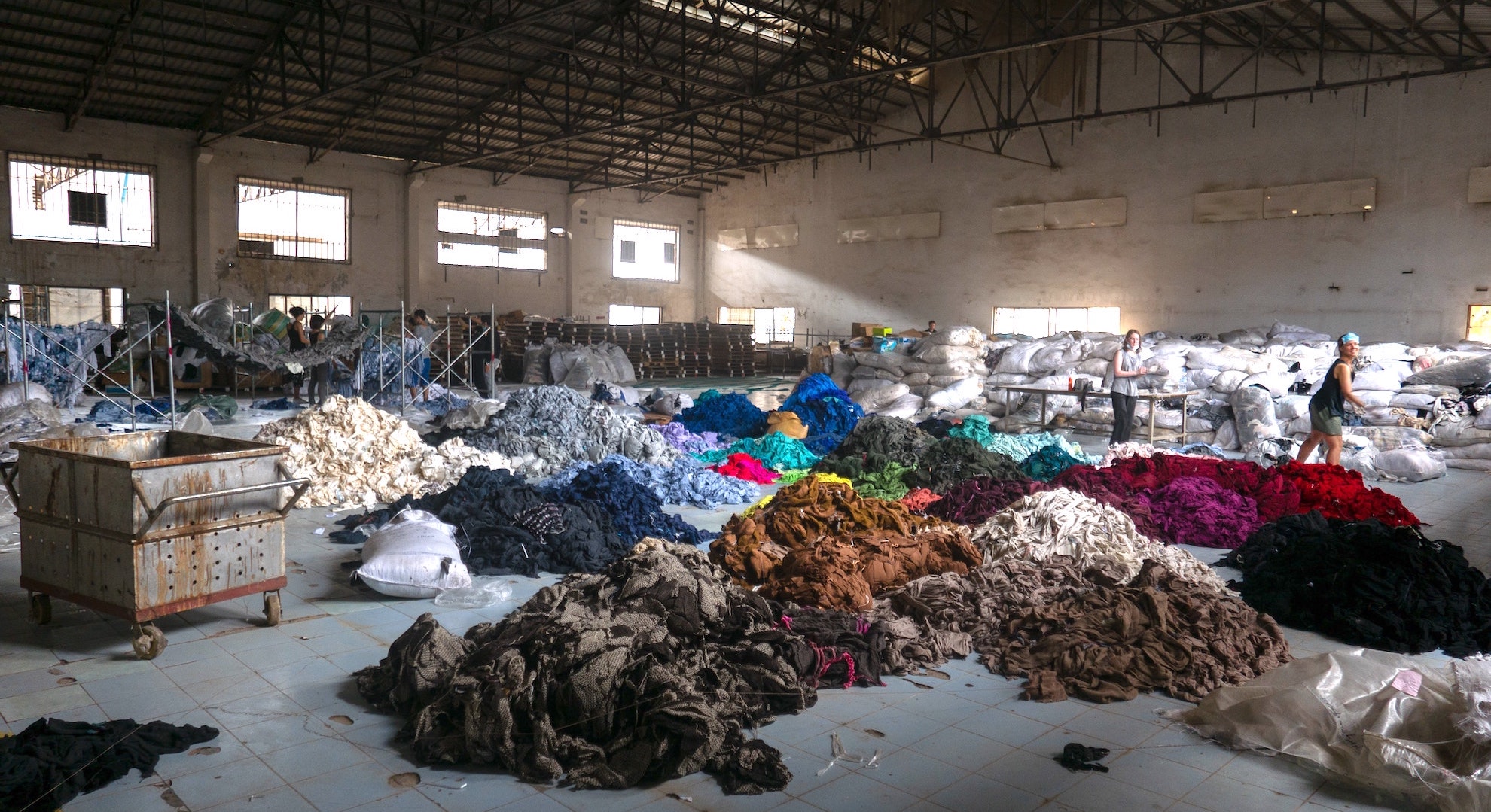 Abandoned factory for sorting clothes in Cambodia