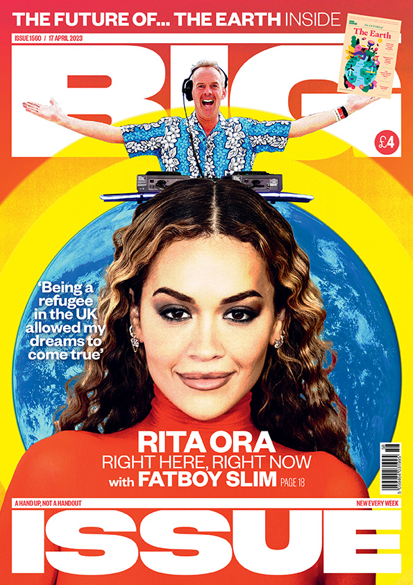 Rita Ora and Norman Cook on the cover of the Big Issue