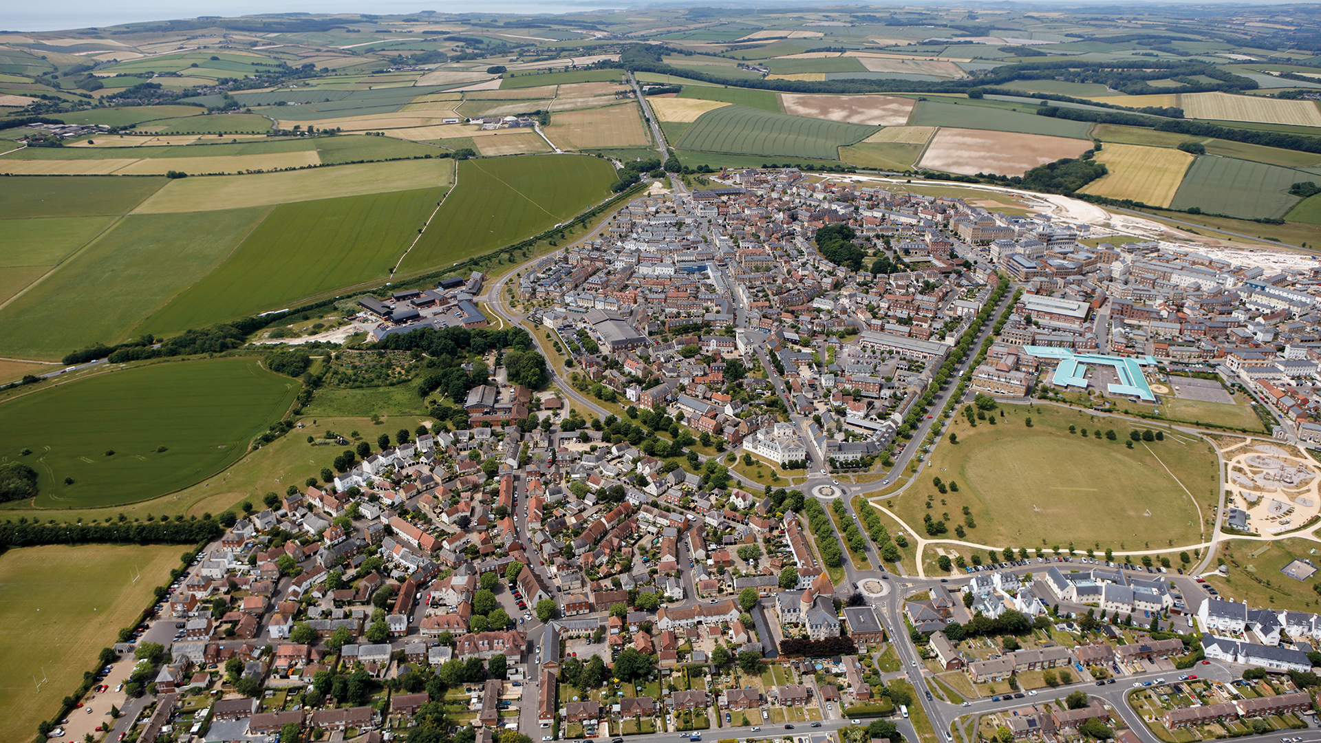 Aerial view of poundbury