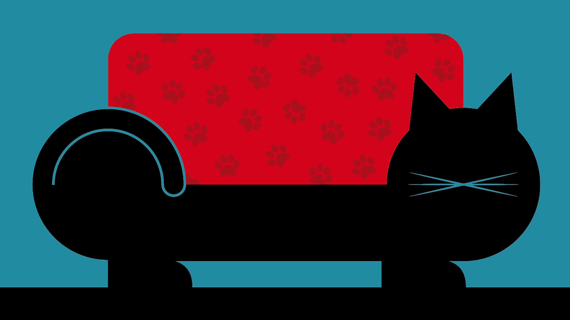 Illustration of a cat shaped sofa