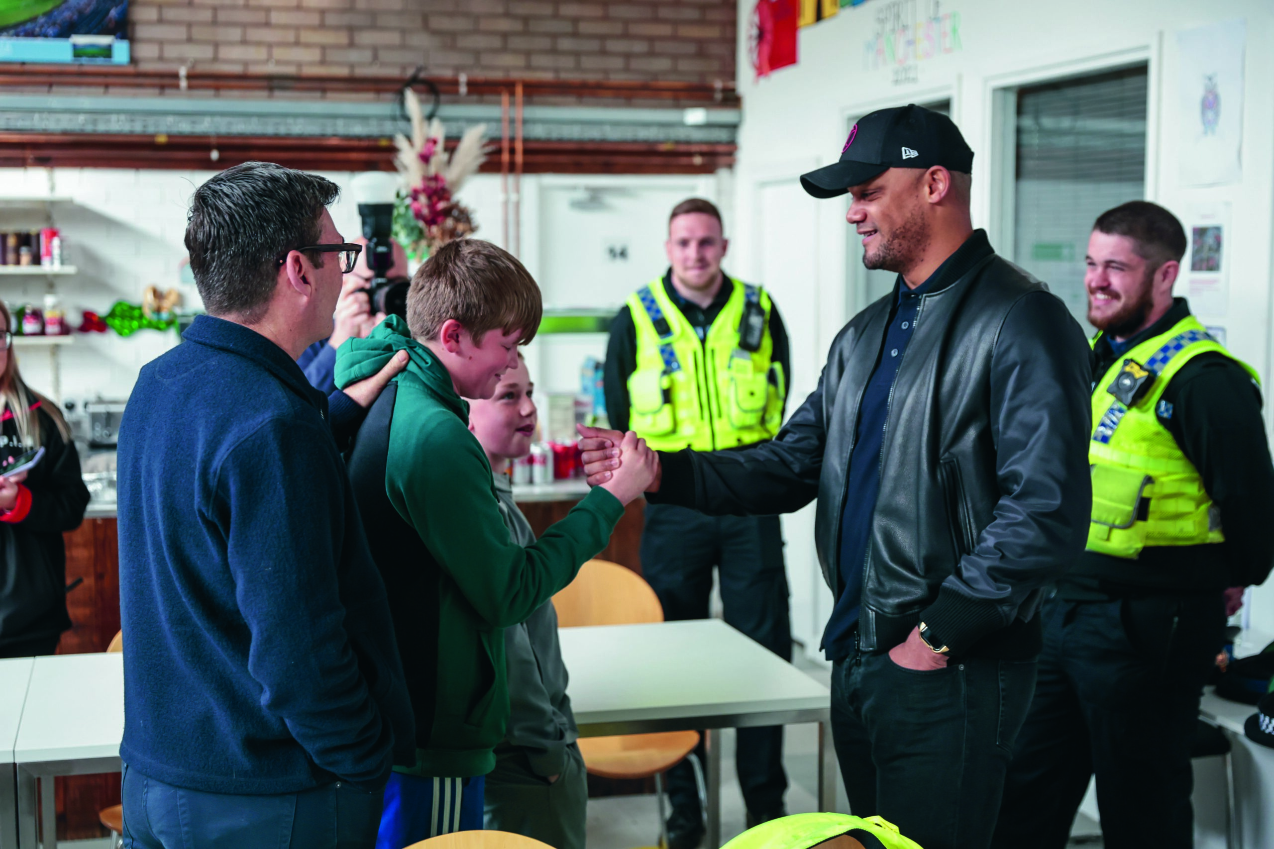 Kompany meeting residents at Spin in Manchester