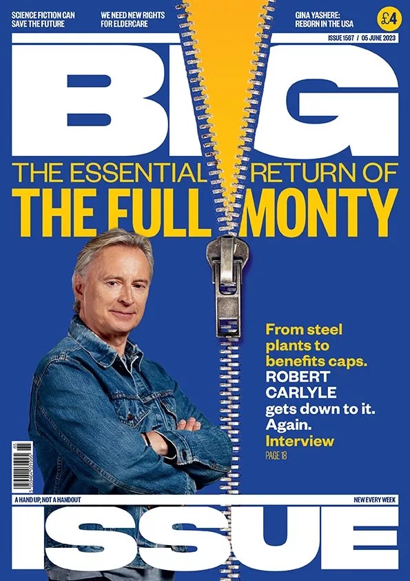 Robert Carlyle and the Full Monty on the cover of The Big Issue
