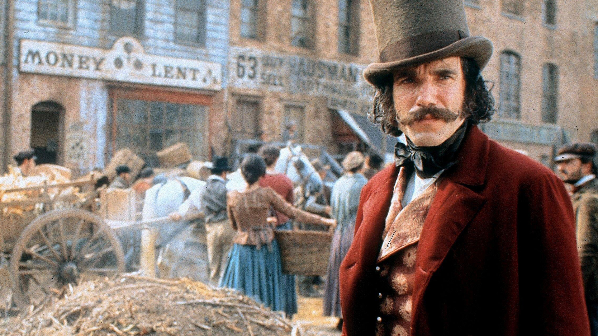 Daniel Day-Lewis in top hat and moustache
