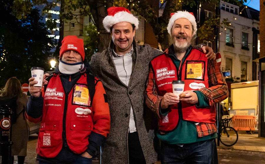 Big Issue Winter Support Kit launch at Christmas